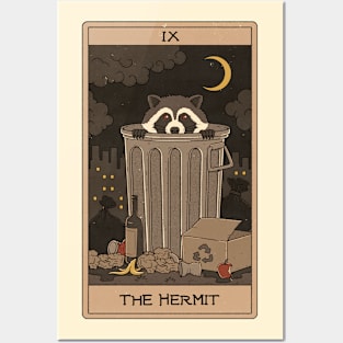 The Hermit -  Raccoons Tarot Posters and Art